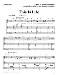 Bandstand - "This Is Life" (Sheet Music)