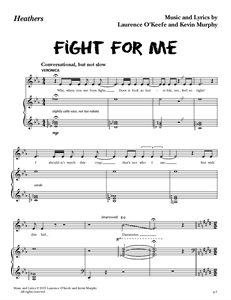 Heathers the Musical - 'Fight For Me' (Sheet Music)