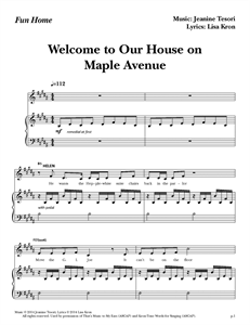 Fun Home - "Welcome to Our House on Maple Avenue" (Sheet Music)